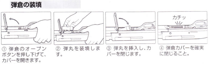 迷惑動物おどしてっぽう　弾倉の装填