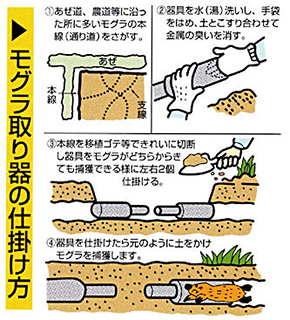 もぐら取り器  [もぐら（モグラ・土竜）対策、捕獲器、畑、餌不要]